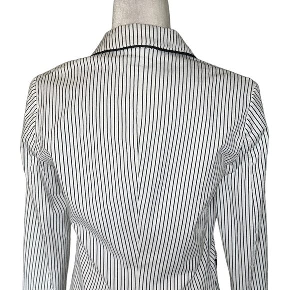 Lacoste Black & White Striped Blazer Jacket - 40 / M - Picture 7 of 11